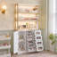 182cm Tall White 10- Drawer Acrylic Nail Cabinet with LED, Salon Manicure Storage