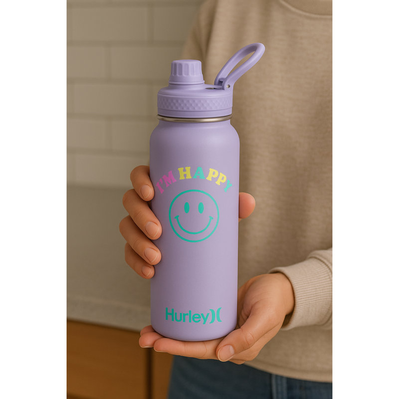 Bouteille en acier inoxydable 32 "Hurley Be Happy, Mauve