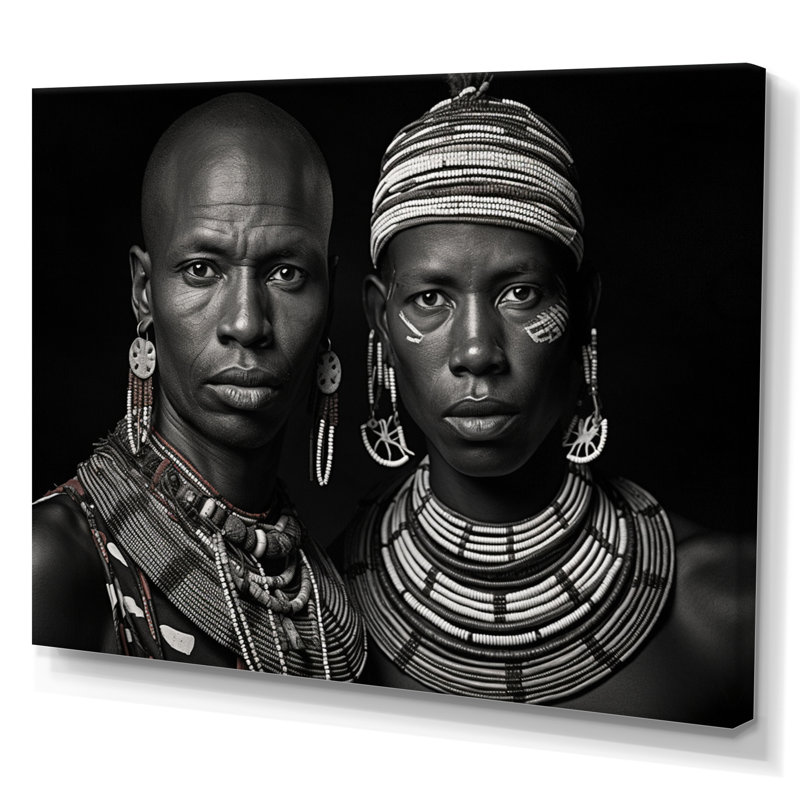 Art mural africain sur toile, reproduction de portrait Maasai - African Warrior Maasai, H 30 po x l 40 po x P 1,5 po