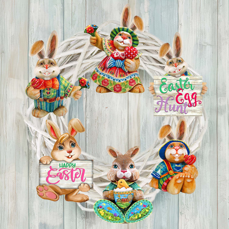 Clip-on Ornaments Collection 7.5'' Handmade Wood Animals Shatterproof Holiday Shaped Ornament