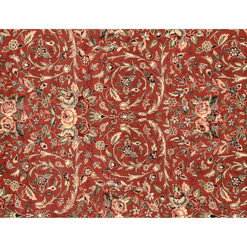 High-Quality Hand-Knotted Rust And Ivory Area Rug