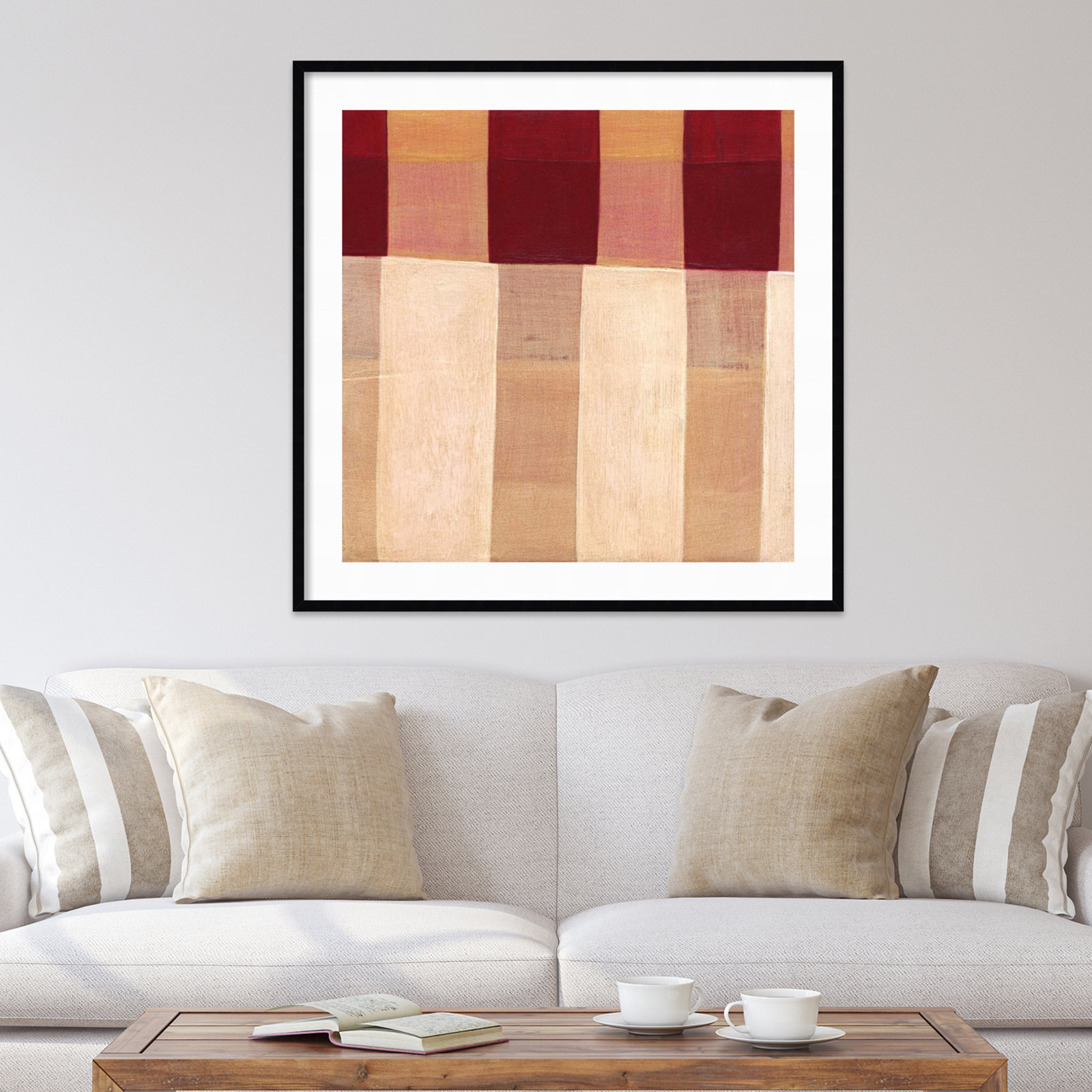 Broken Stripes 1 by Laura Nugent, Black, 41" H x 41" W x 1" D