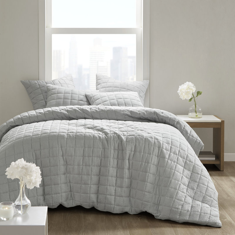 Cocoon Quilted Euro Sham, Gray