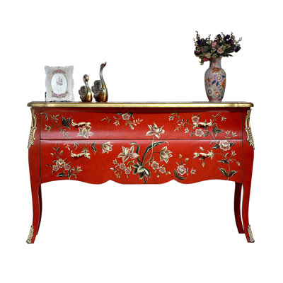 Hand-Painted European Accent Chest with 2 Drawers