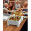 Chauffe-plats électriques 9 QT pour buffet – Grand format, acier inoxydable, écran interactif, couvercle à enroulement, couvercle en verre – Équipement de restauration professionnel pour fêtes et mariages – Argenté