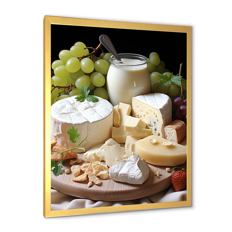 «Milk And Cheese Creamy Serenity I», reproduction sur toile, Cadre doré simple, H 32 po x l 24 po x P 1 po