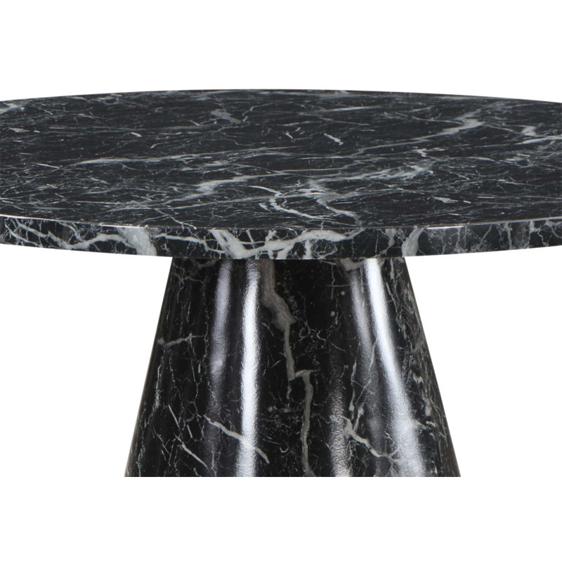 Table de salle à manger Hollis avec plateau en pierre d'ingénierie, durable et robuste, parfaite pour un décor moderne et élégant.
