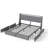King Metal Platform Bed Frame - Grey, Storage Headboard With RGB LED & Charging Station-1676021988