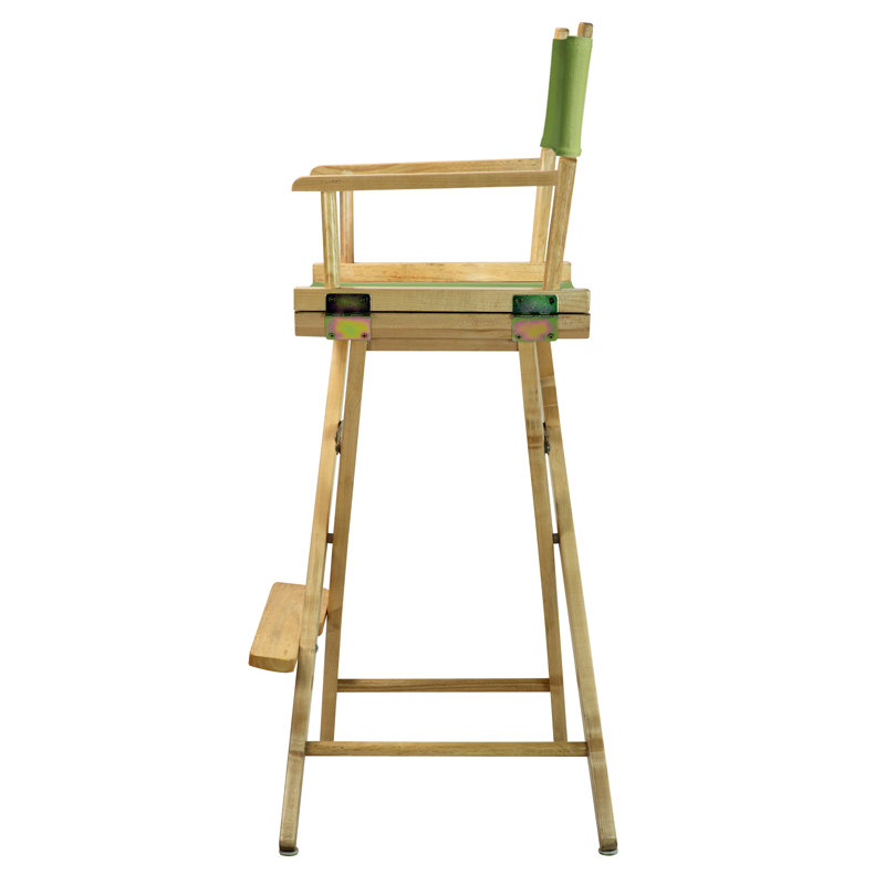 Chaise de réalisateur pliante de 30 po avec toile, Naturel, Vert lime