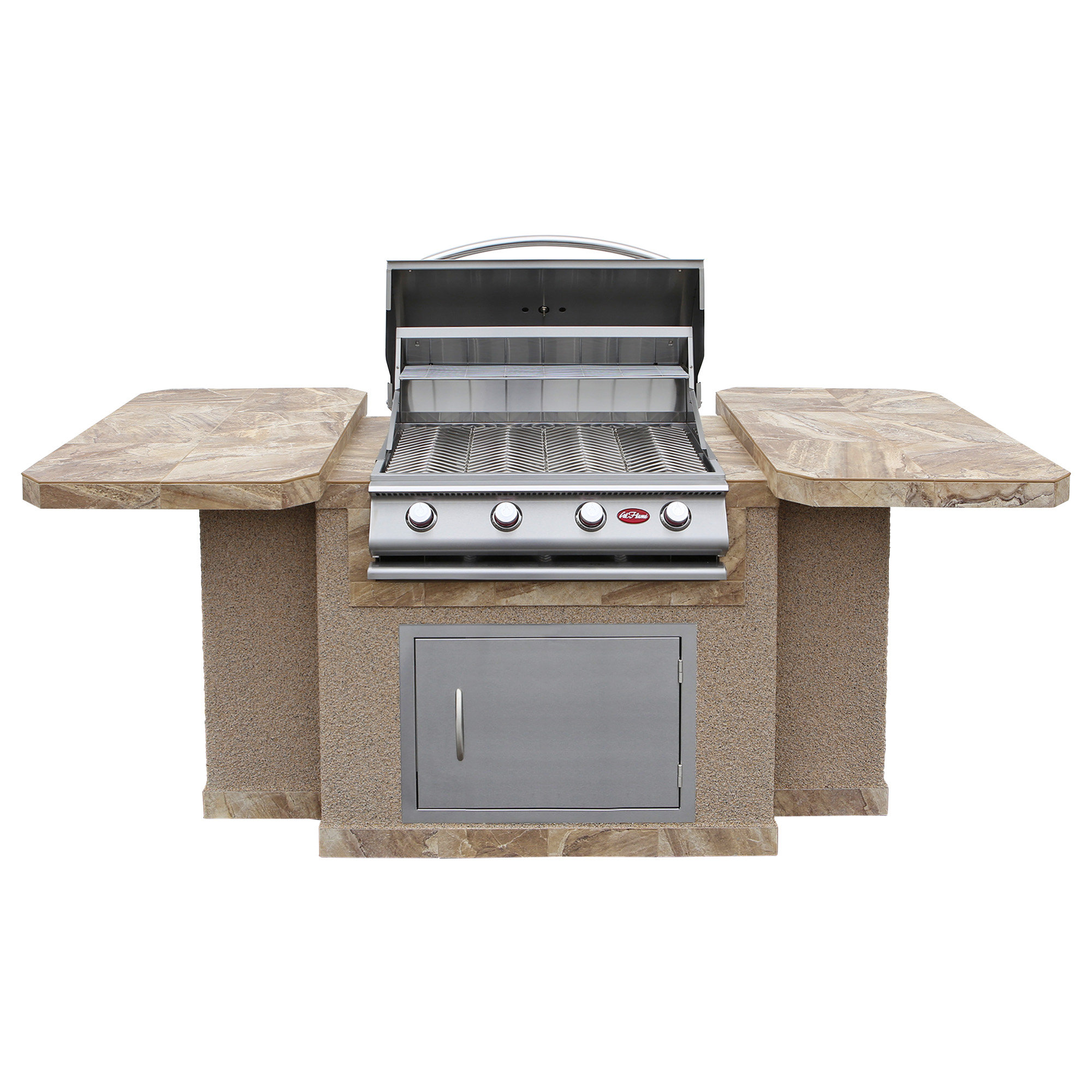 Cal Flame Stucco Island Propane Gas Grill with 4 Burners - Silver - 6