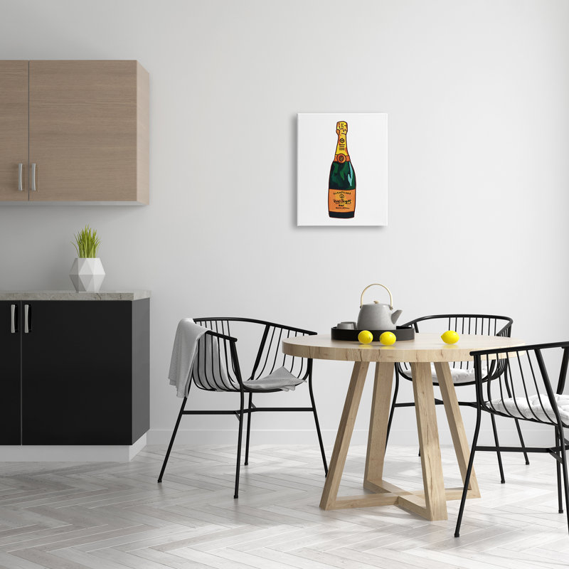 «Classy Champagne Wine Bottle Kitchen Bar Beverage» par Amelia Noyes - impression, Toile tendue, H 20 po x l 16 po x P 1,5 po