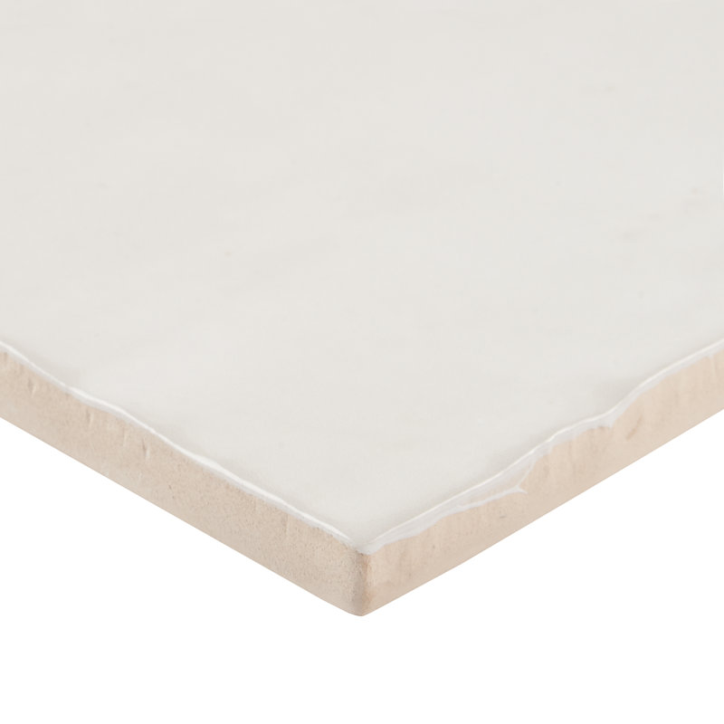 Karma 4" x 4" Glazed Ceramic Wall Tile (5.38 Sq. Ft. / Case), White