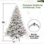 Arbre de Noël artificiel enneigé 6 pi avec 400 lumières incandescentes blanc chaud, embouts 1931, pin enneigé PE + PVC avec branches à mémoire de forme partielle, support en métal pliable pour les fêtes