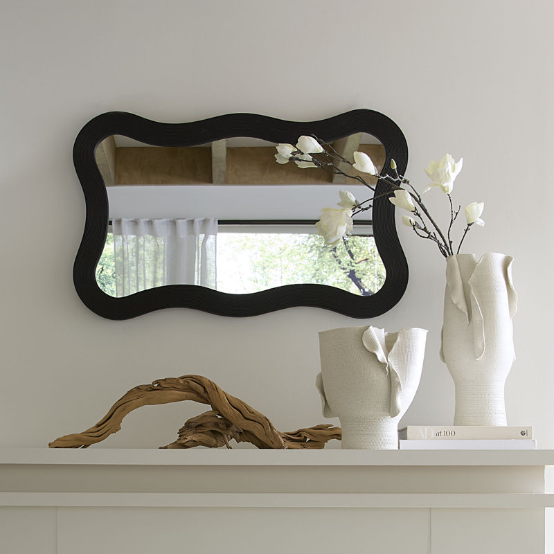 Dali Rectangle Bamboo / Rattan Mirror, Black