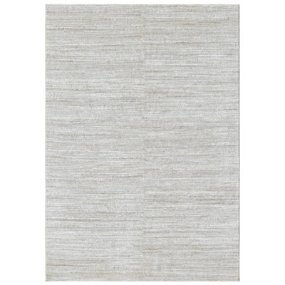 One-of-a-Kind Silver Mist Stripe Hand-Knotted Area Rug
