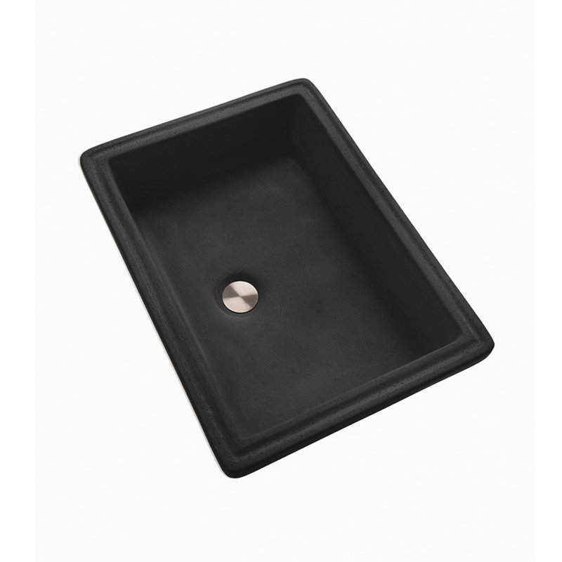 Newterra Handmade Rectangular Undermount Bathroom Sink, Charcoal