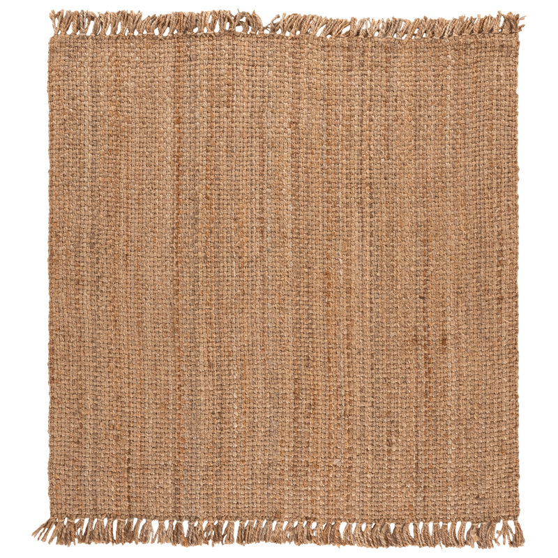 Tapis en jute / sisal naturel tissé à plat à la main Parkerfield, Carré 8 pi