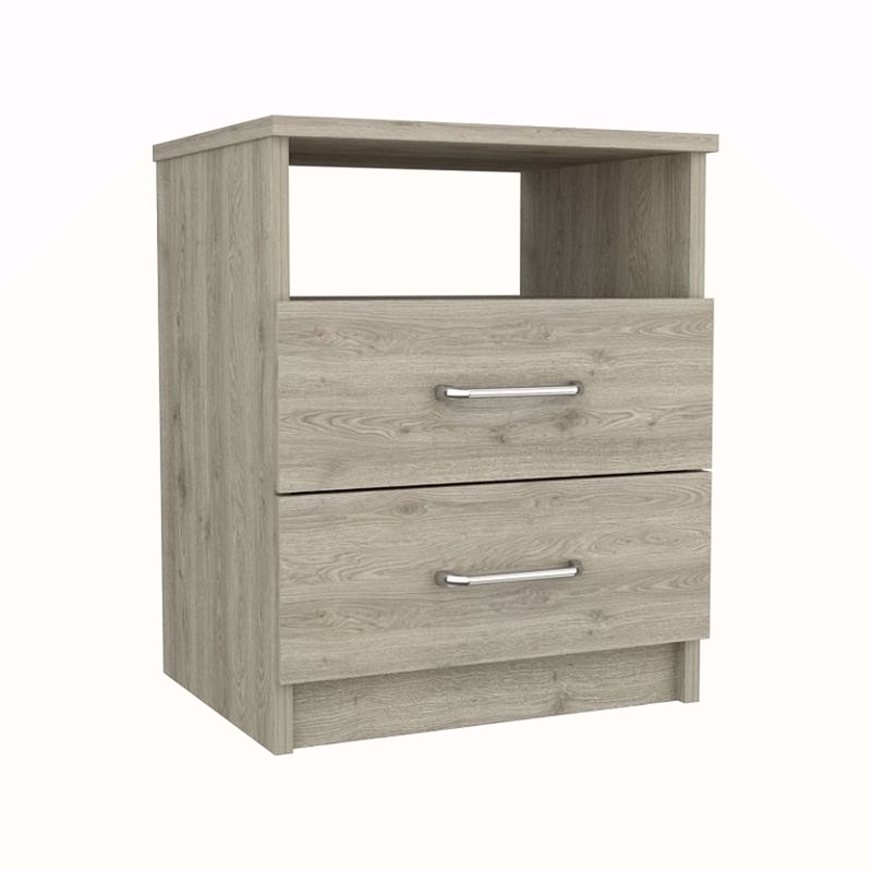 2-Drawer 1-Shelf Rectangle Nightstand