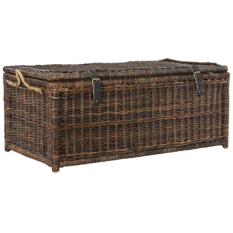 Caden 46" Wicker Storage Trunk, Brown