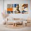 «Moai Statue Abstract Collage», reproduction d'art sur toile tendue sur toile (ensemble de 3)-737457778