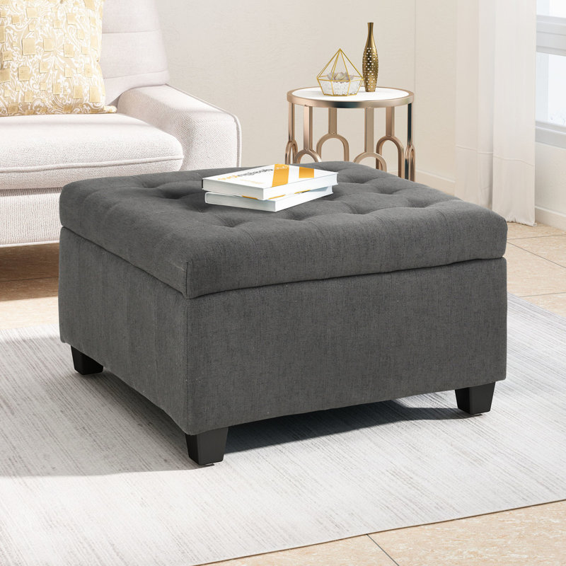 Tissu avec décorations élégantes et rangement - Gris foncé 31 po x 31 po x 18,6 po, Gris foncé