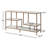 Carbone Modern Media Console Table with Open Geometric Shelves and Faux Marble Top