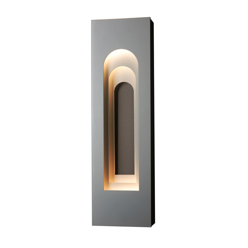 Procession Arch Aluminum Outdoor Flush Mount, 27.5" H x 8" W x 3.9" D, Coastal Burnished Steel, Coastal White