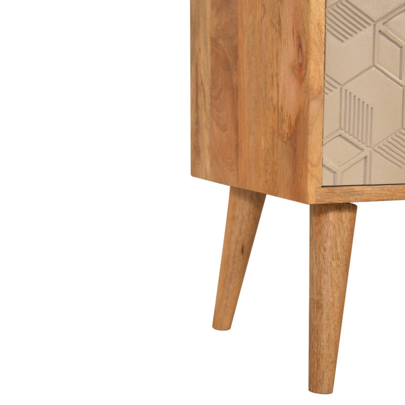Lancelot 40cm W Solid Wood Bedside Table, Brown