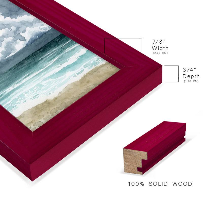 South Beach Storm II - reproduction de cadre photo unique, Rouge, H 6 po x l 4 po x P 1 po