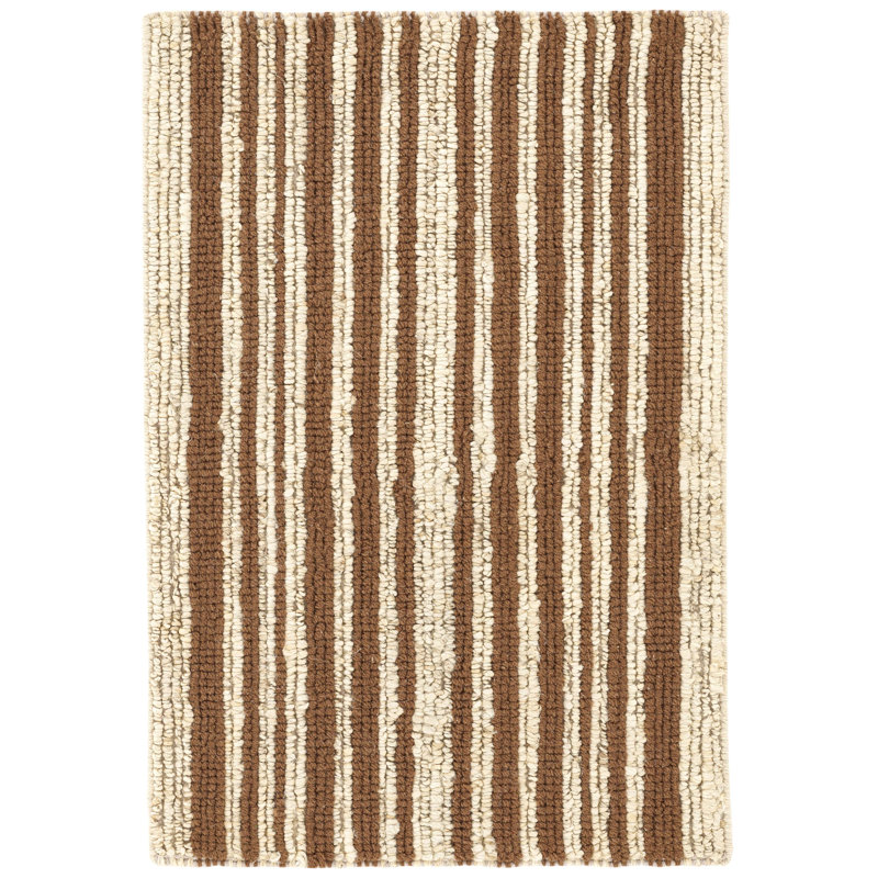 Calder Stripe Caramel Handwoven Jute Rug, Rectangle 5' x 8'