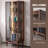 Black Walnut Color + Gray Solid Wood + Tempered Glass Display Cases