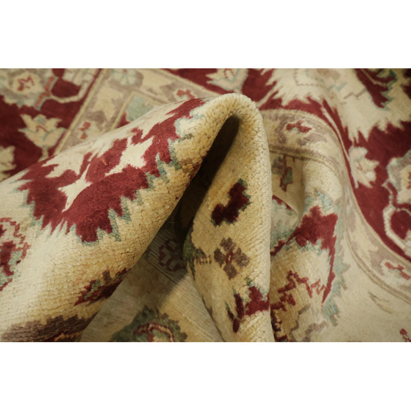 Tapis oriental classique à motif floral traditionnel Peshawar 6 x 9