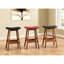 2 tabourets de hauteur de comptoir en simili cuir, 2 en bois massif, cuir de cuisine moderne Mid-Century, 2 modernes-1498451702-1498451701