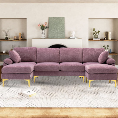 Aurlie Upholstered U-Shaped Sectional Reversible