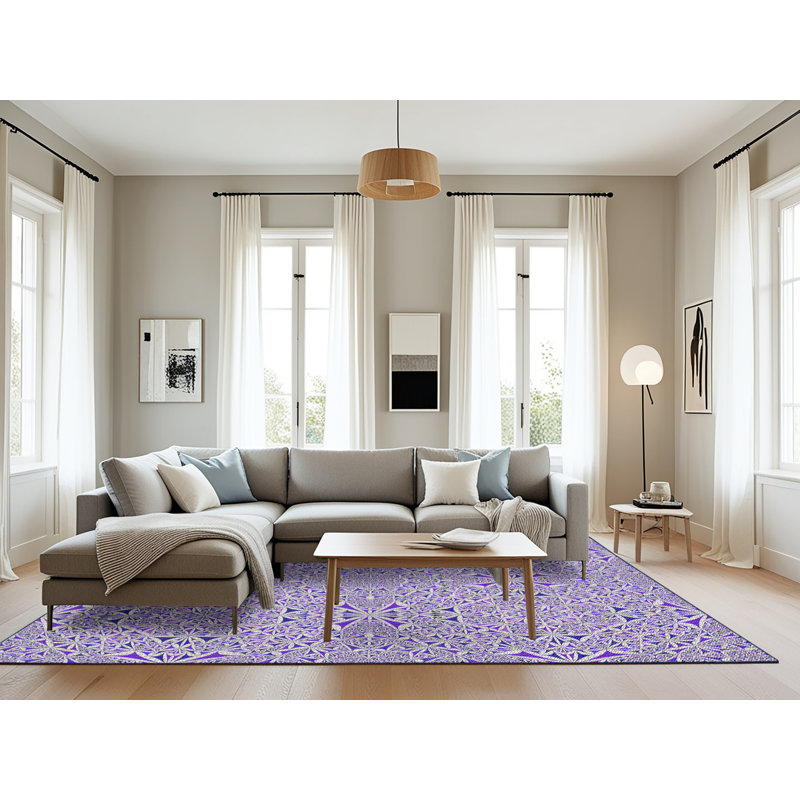 Damask Indoor Rug, Rectangle 8' x 10'