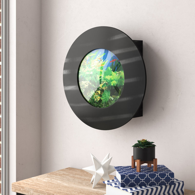 Aquarium rond 3 gallons Angelica, Noir brossé