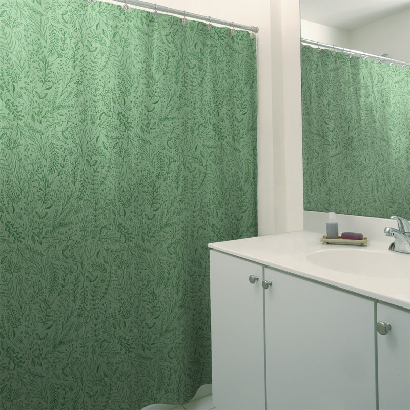 Katelyn Elizabeth Floral Shower Curtain, Light Green