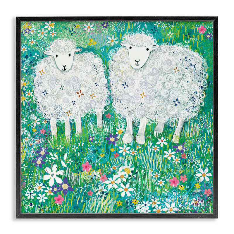 «Wooly Sheep with Scattered Flowers», estampe numérique, conception de Clare Tupper, H 12 po x l 12 po