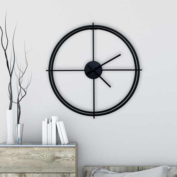Metro Lane Ashcraft Larry's Minimalist Iron Wall Clock - 50 cm / 19.7 ...