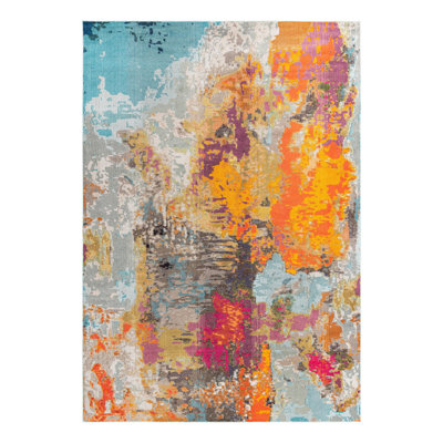 Washable Abstract Indoor Rug