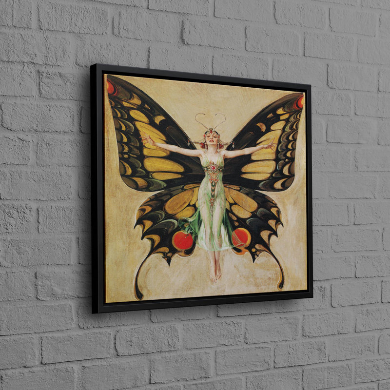 Art mural abstrait sur le thème de la fée des papillons, fabriqué à partir d'une toile de coton durable pour une décoration moderne