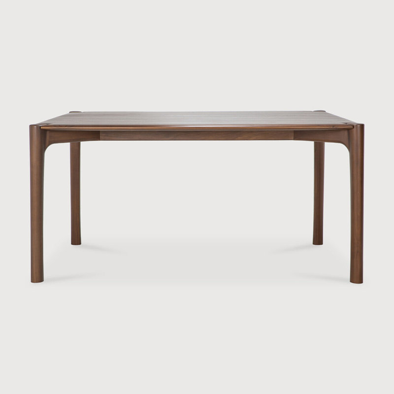 PI Solid Oak Dining Table, 30"H x 63"L x 31.5"W, Teak Brown