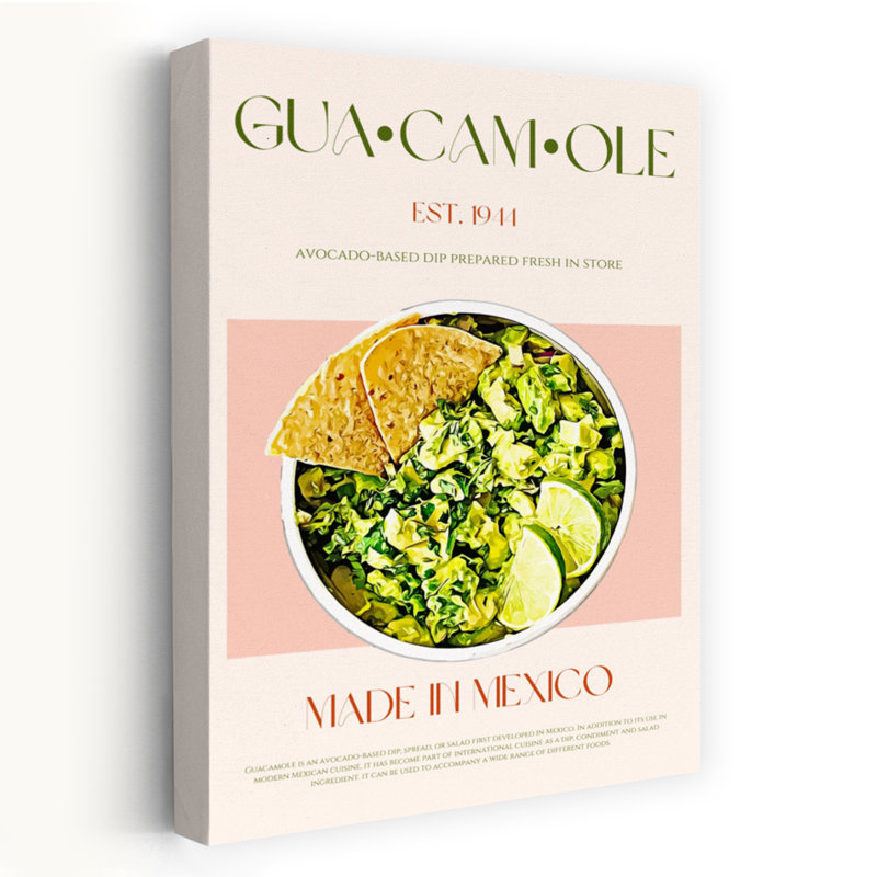 «Vibrant Guacamole Bowl Vibrant», art mural contemporain, H 18 po x l 12 po