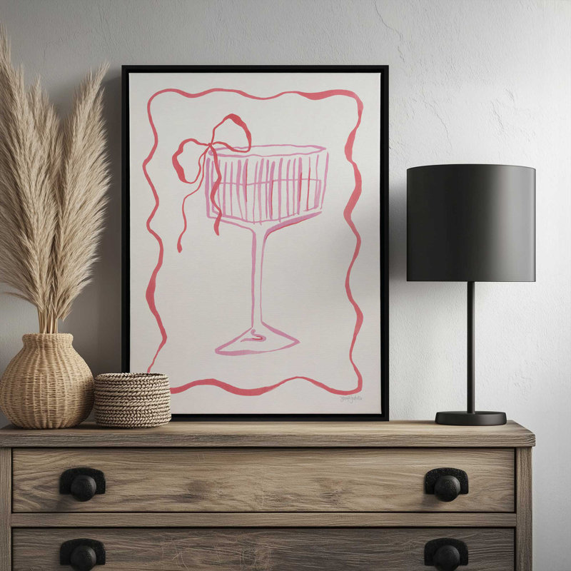 «Cocktail Party II» par Jenaya Jackson, reproduction d'art, L 30 x H 40, Brun, Toile avec cadre