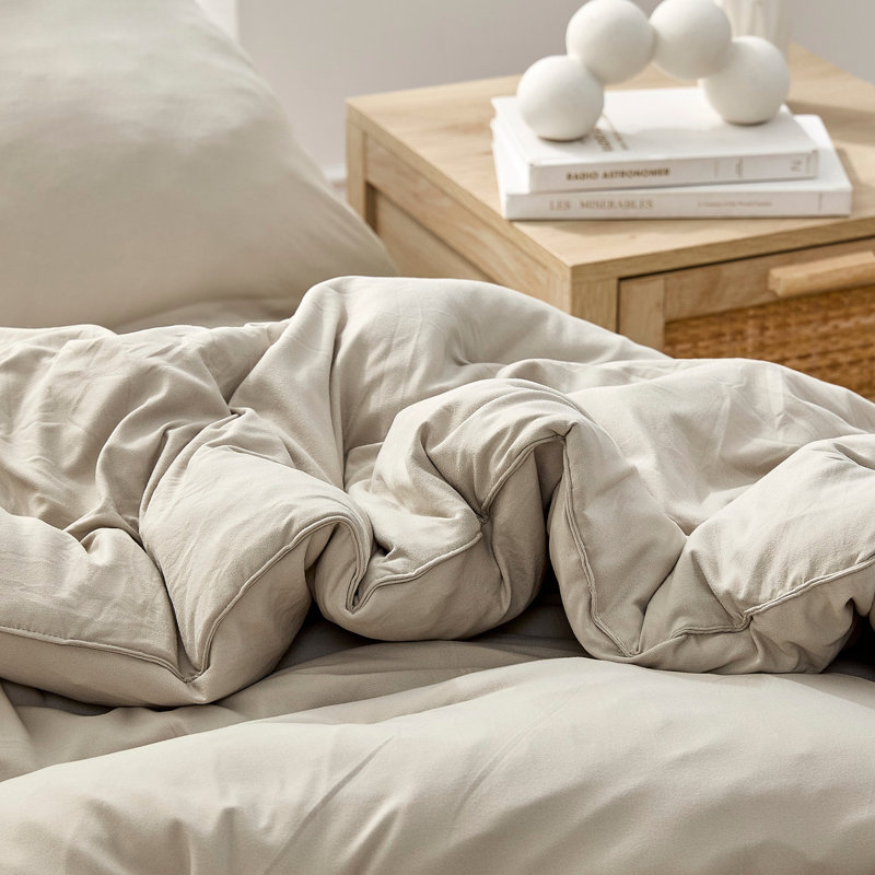 Ensemble d'édredon surdimensionné Summa, Édredon pour grand lit + 2 taies décoratives, Taupe