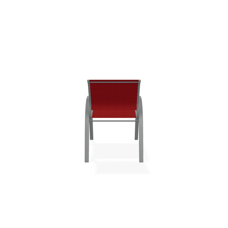 Aruba 1 Outdoor Dining Armchair, Red 1D Sunbrella®, Textured Graphite