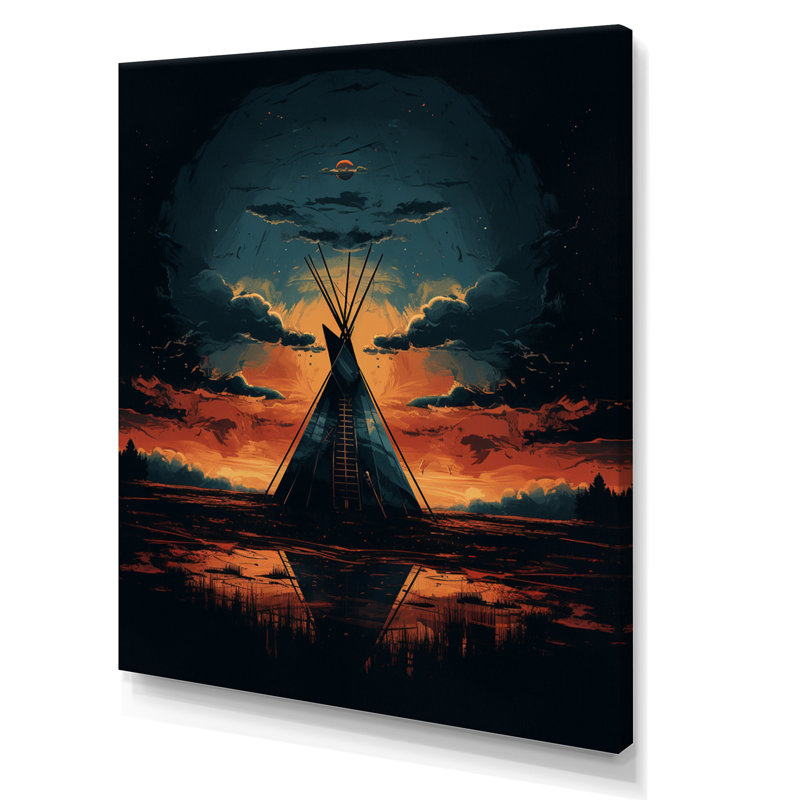 Tipi des Gris - voyage des tribus - imprimé, H 32 po x l 24 po x P 1 po, Toile tendue