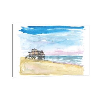 «Outer Banks Pier At Nags Head At Sunset» par Markus & Martina Bleichner - Estampe numérique sur toile tendue avec châssis