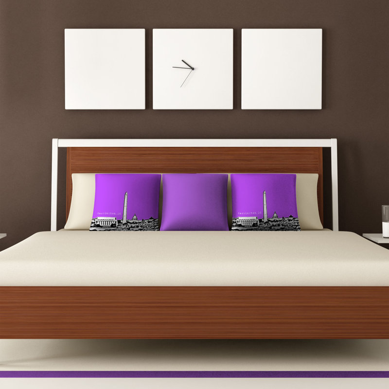 Coussin Bird Ave Washington, 20 po x 20 po, Mauve
