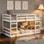 Lit simple superposé simple avec échelle, structure en bois de pin durable, conception peu encombrante pour les petites pièces et les soirées pyjama
